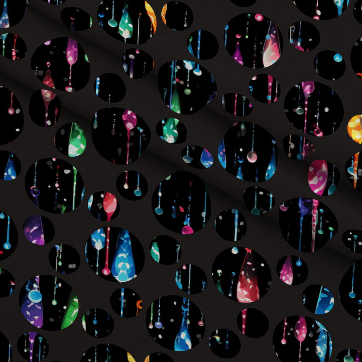 Dripping Rainbow Liquid Pattern 20 Fleece Fabric — fleece fabric folded close-up preview (mv-fleece-v1:lying)