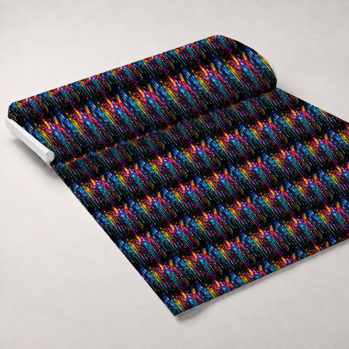 Dripping Rainbow Liquid Pattern 3 Fleece Fabric — fleece fabric unrolled bolt preview (mv-fleece-v1:bolt)