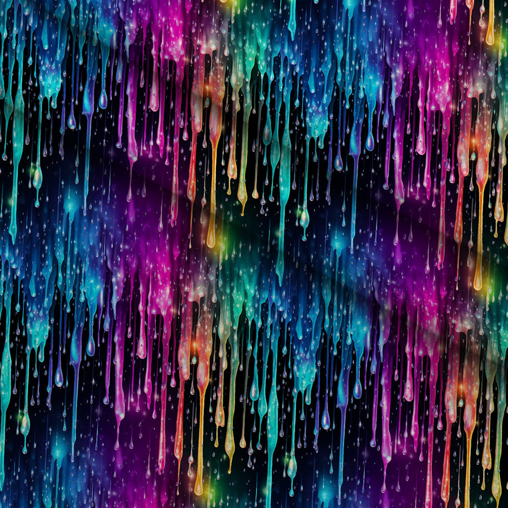 Dripping Rainbow Liquid Pattern 4 Fleece Fabric — fleece fabric folded close-up preview (mv-fleece-v1:lying)