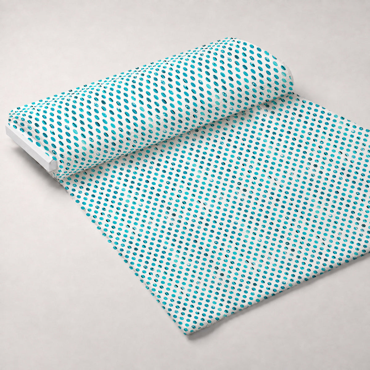Dripping Turquoise Liquid Pattern 10 Fleece Fabric — fleece fabric unrolled bolt preview (mv-fleece-v1:bolt)