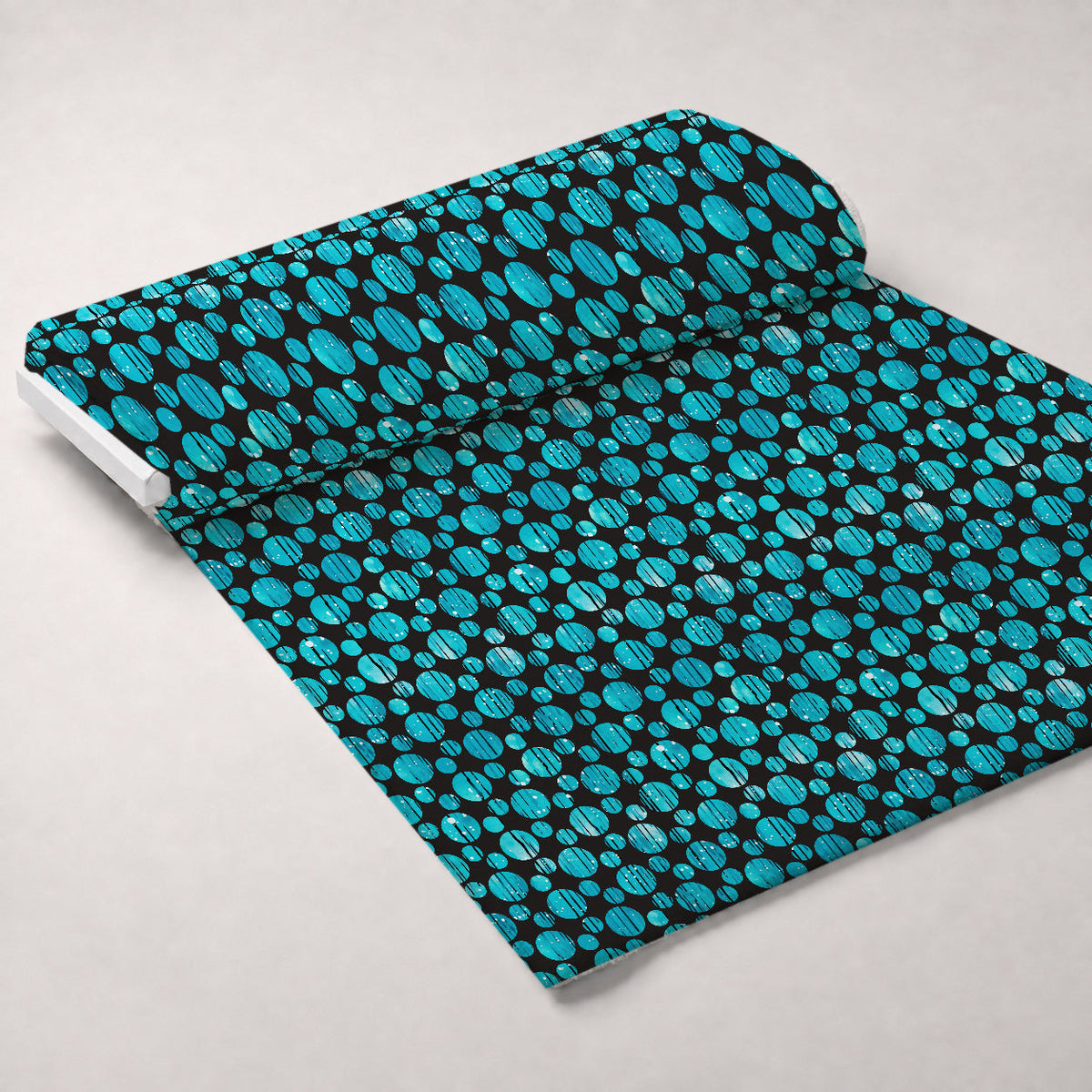 Dripping Turquoise Liquid Pattern 11 Fleece Fabric — fleece fabric unrolled bolt preview (mv-fleece-v1:bolt)