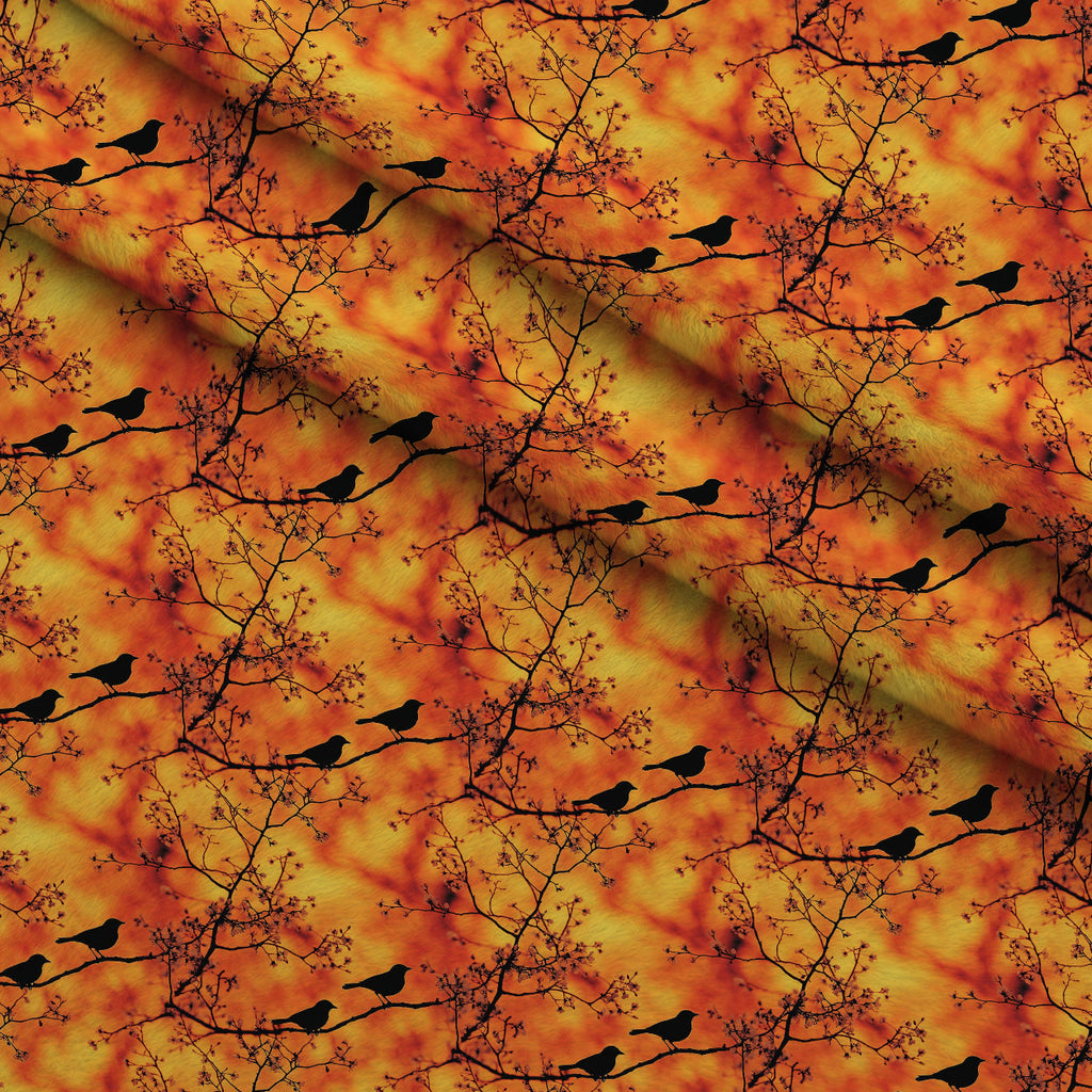 Dusk Silhouettes Pattern 2 Fleece Fabric — fleece fabric folded close-up preview (mv-fleece-v1:lying)