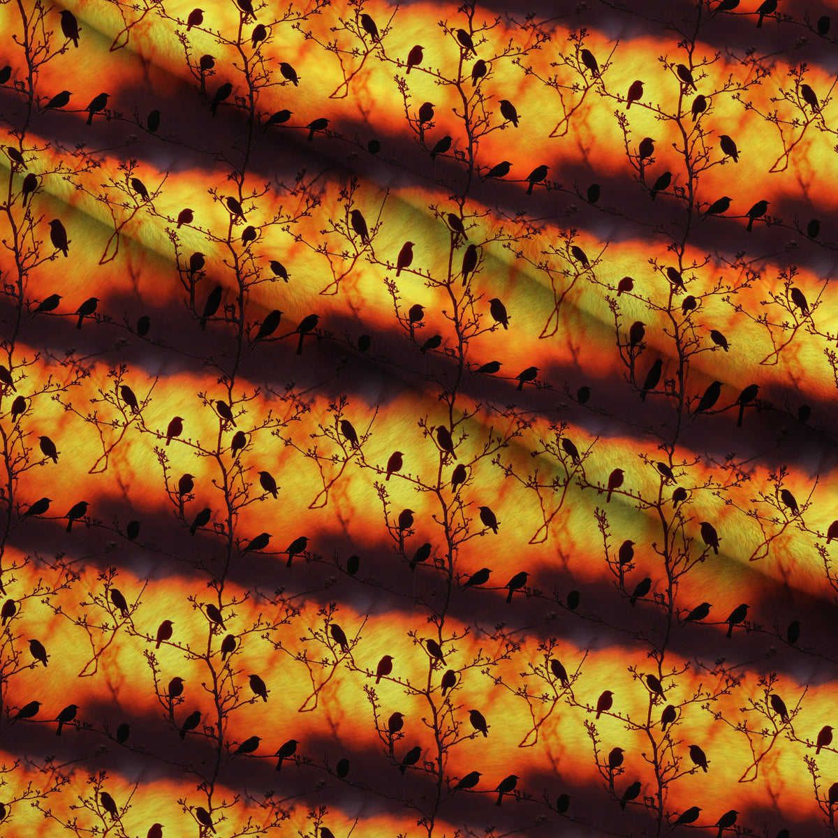 Dusk Silhouettes Pattern 8 Fleece Fabric — fleece fabric folded close-up preview (mv-fleece-v1:lying)