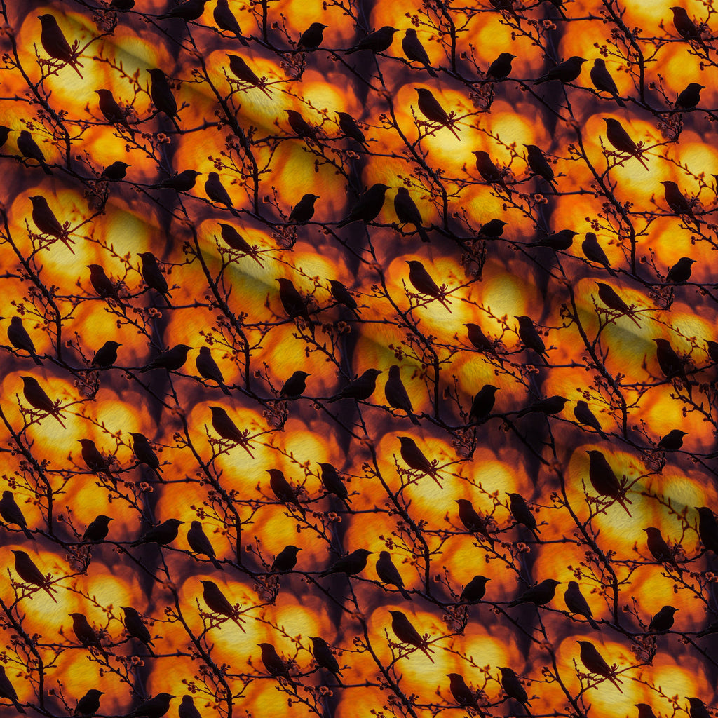 Dusk Silhouettes Pattern 9 Fleece Fabric — fleece fabric folded close-up preview (mv-fleece-v1:lying)