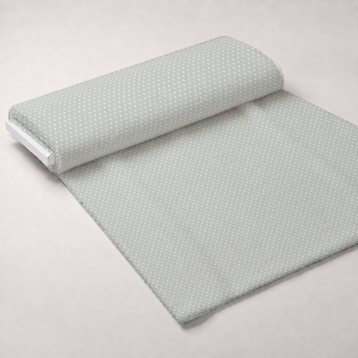 Dusty Blue Hearts Pattern 1 Fleece Fabric — fleece fabric unrolled bolt preview (mv-fleece-v1:bolt)