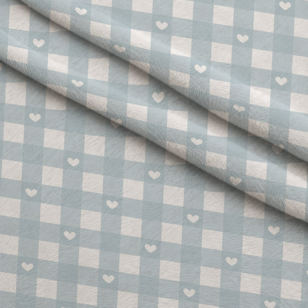 Dusty Blue Hearts Pattern 14 Fleece Fabric — fleece fabric folded close-up preview (mv-fleece-v1:lying)