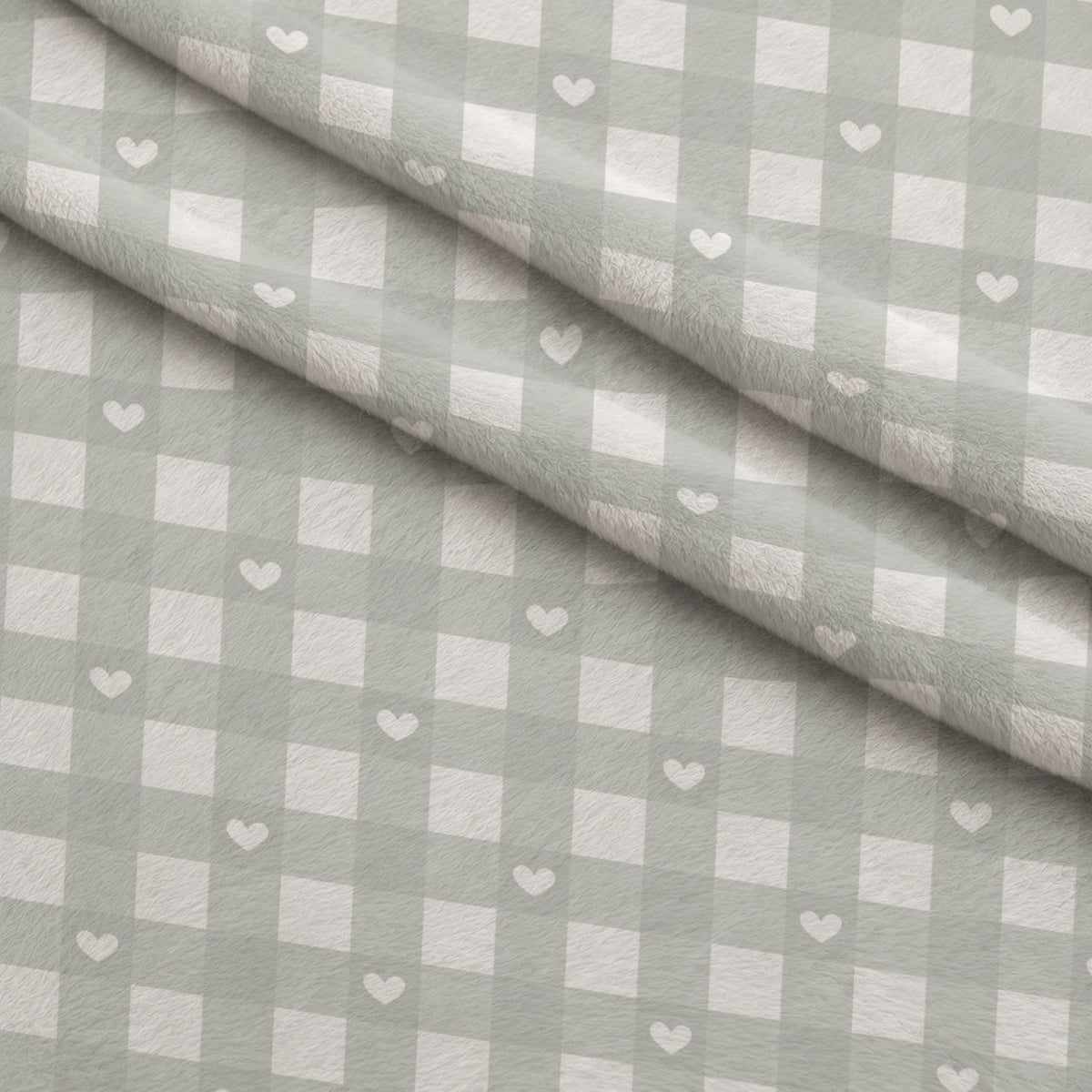 Dusty Blue Hearts Pattern 2 Fleece Fabric — fleece fabric folded close-up preview (mv-fleece-v1:lying)