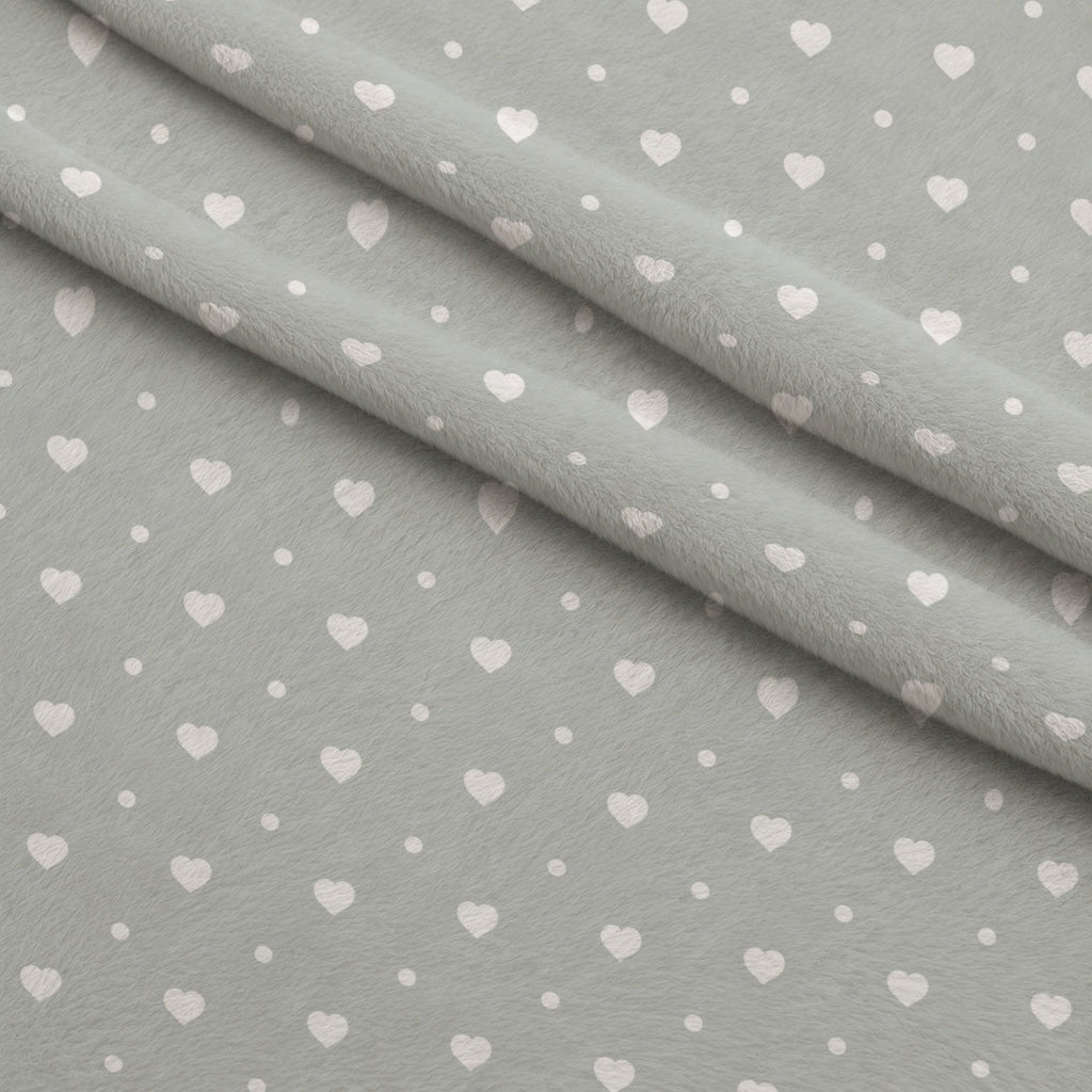 Dusty Blue Hearts Pattern 3 Fleece Fabric — fleece fabric folded close-up preview (mv-fleece-v1:lying)