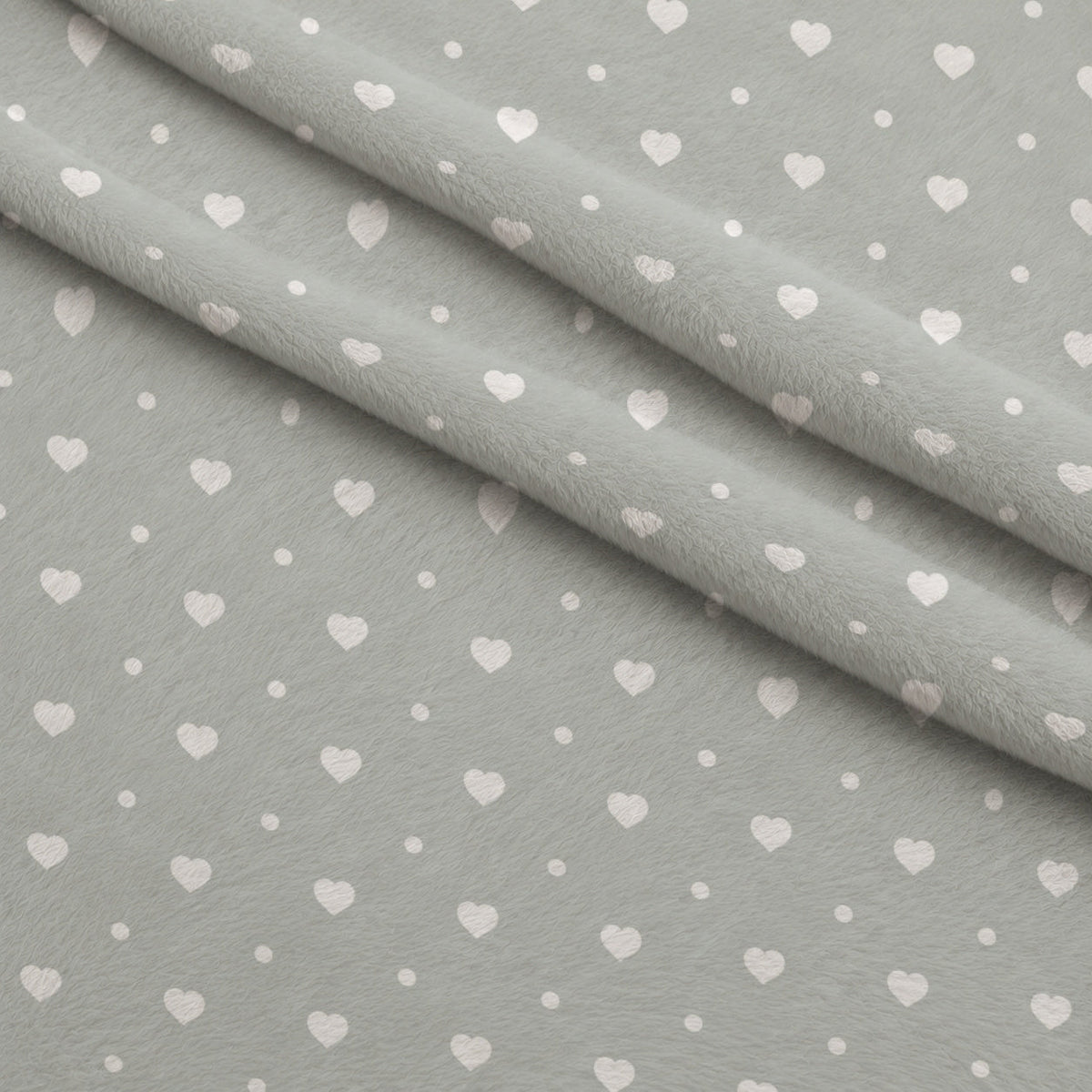 Dusty Blue Hearts Pattern 3 Fleece Fabric — fleece fabric folded close-up preview (mv-fleece-v1:lying)