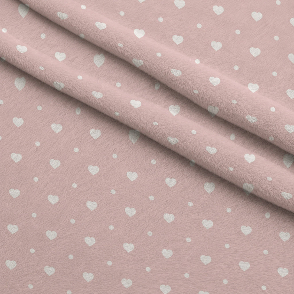 Dusty Blue Hearts Pattern 7 Fleece Fabric — fleece fabric folded close-up preview (mv-fleece-v1:lying)