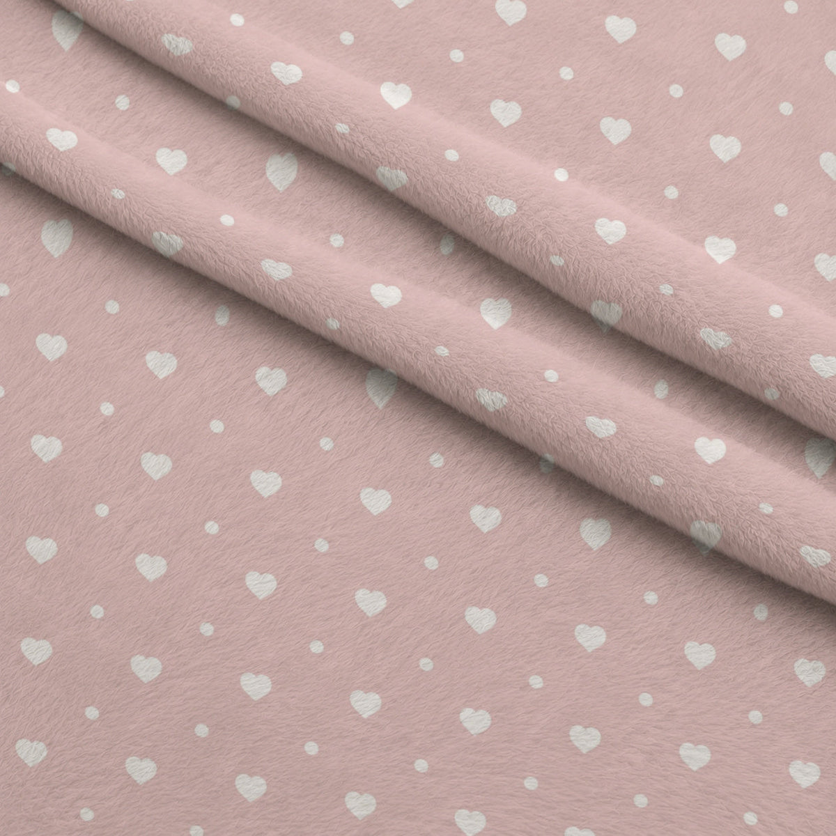 Dusty Blue Hearts Pattern 7 Fleece Fabric — fleece fabric folded close-up preview (mv-fleece-v1:lying)