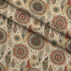 Earthen Plumes Pattern 1 Fleece Fabric — fleece fabric folded close-up preview (mv-fleece-v1:lying)