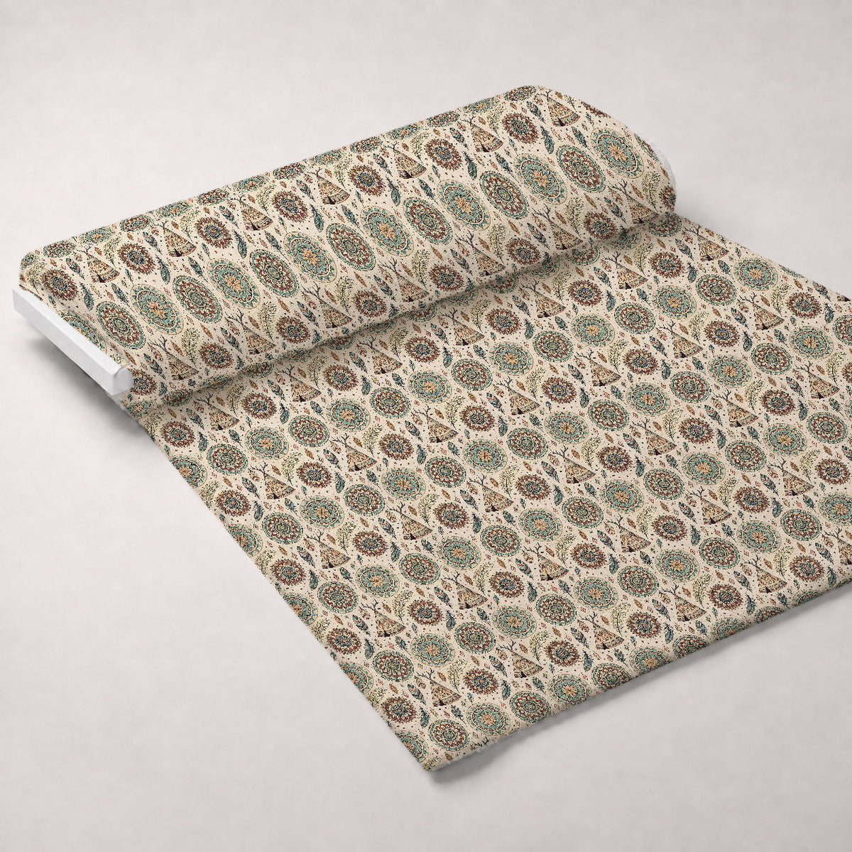 Earthen Plumes Pattern 6 Fleece Fabric — fleece fabric unrolled bolt preview (mv-fleece-v1:bolt)