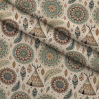 Earthen Plumes Pattern 6 Fleece Fabric — fleece fabric folded close-up preview (mv-fleece-v1:lying)