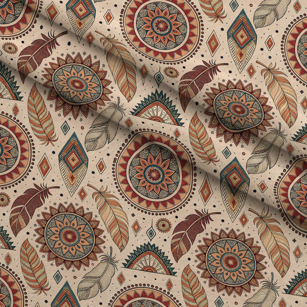 Earthen Plumes Pattern 7 Fleece Fabric — fleece fabric folded close-up preview (mv-fleece-v1:lying)