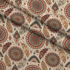 Earthen Plumes Pattern 7 Fleece Fabric — fleece fabric folded close-up preview (mv-fleece-v1:lying)