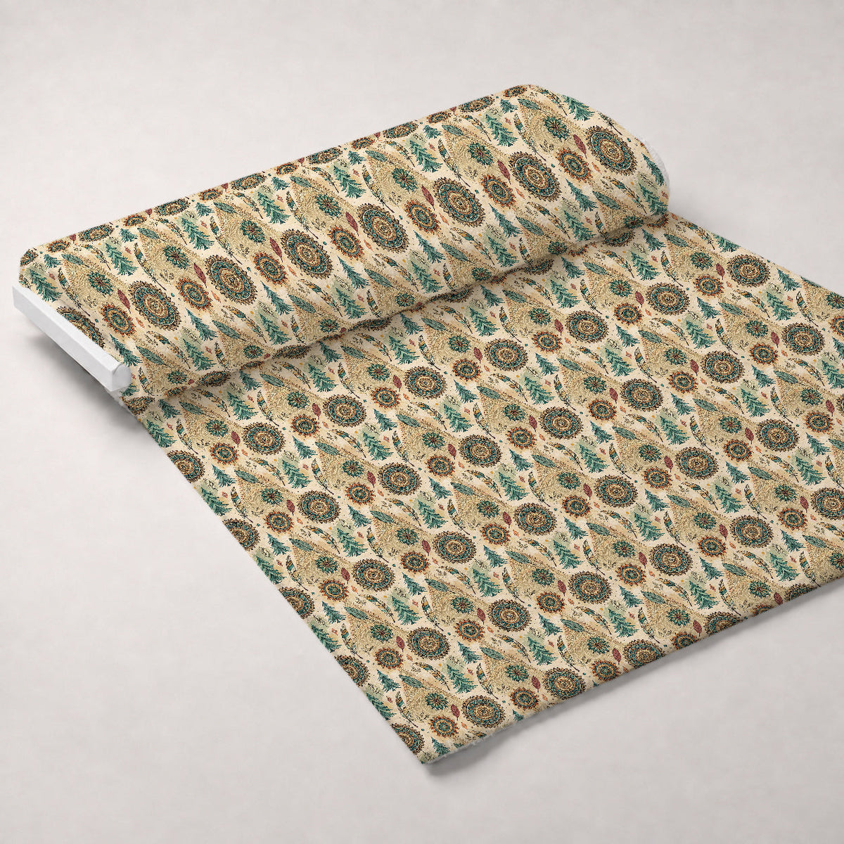 Earthen Plumes Pattern 8 Fleece Fabric — fleece fabric unrolled bolt preview (mv-fleece-v1:bolt)