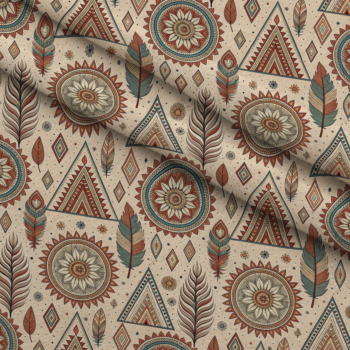 Earthen Plumes Pattern 9 Fleece Fabric — fleece fabric folded close-up preview (mv-fleece-v1:lying)