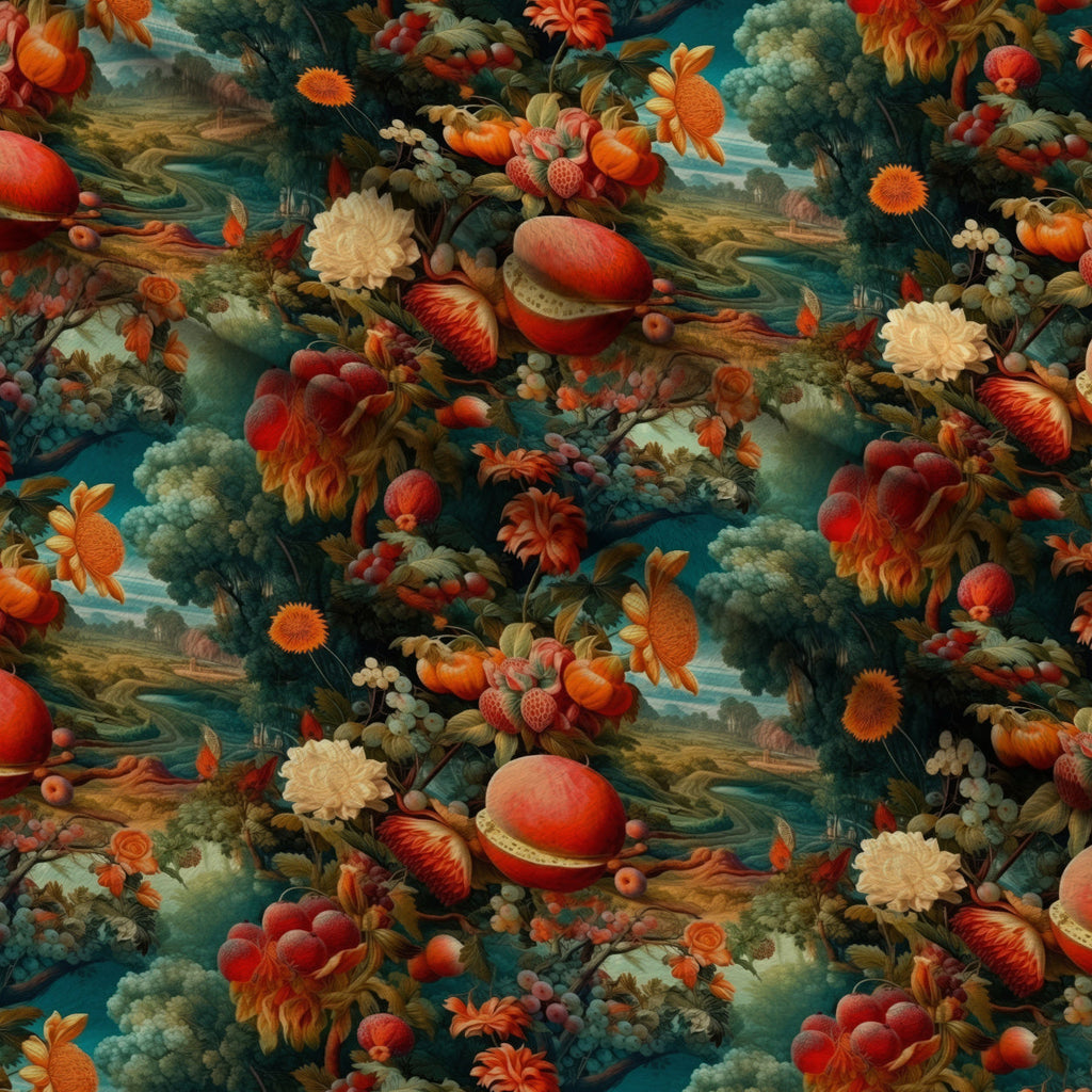 Eden Harvest Pattern 1 Fleece Fabric — fleece fabric folded close-up preview (mv-fleece-v1:lying)