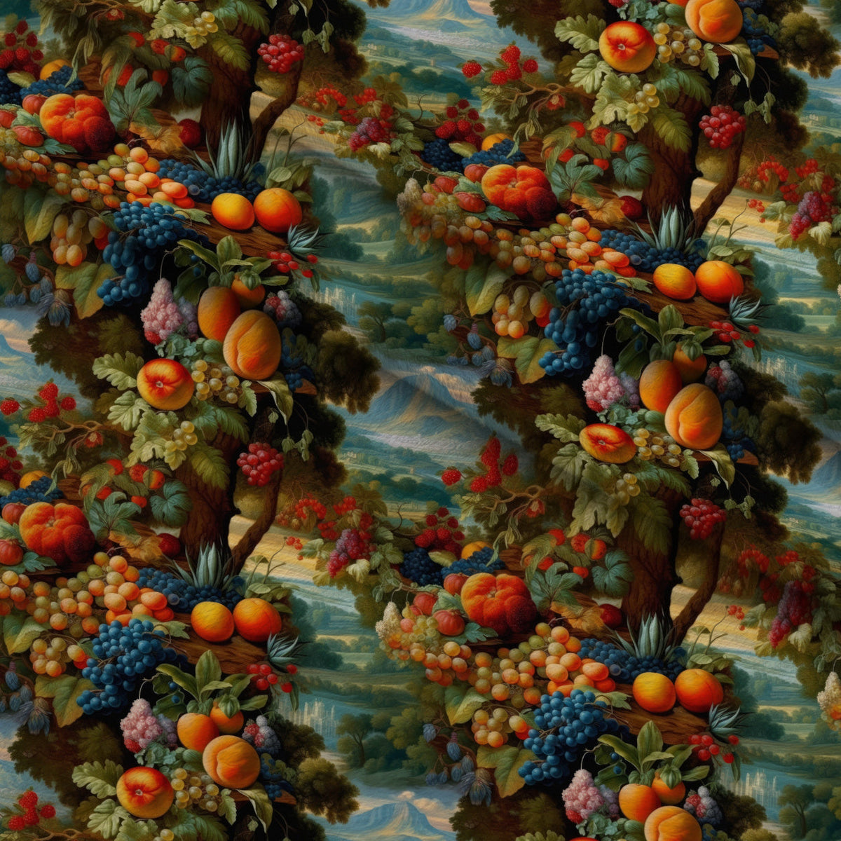 Eden Harvest Pattern 3 Fleece Fabric — fleece fabric folded close-up preview (mv-fleece-v1:lying)