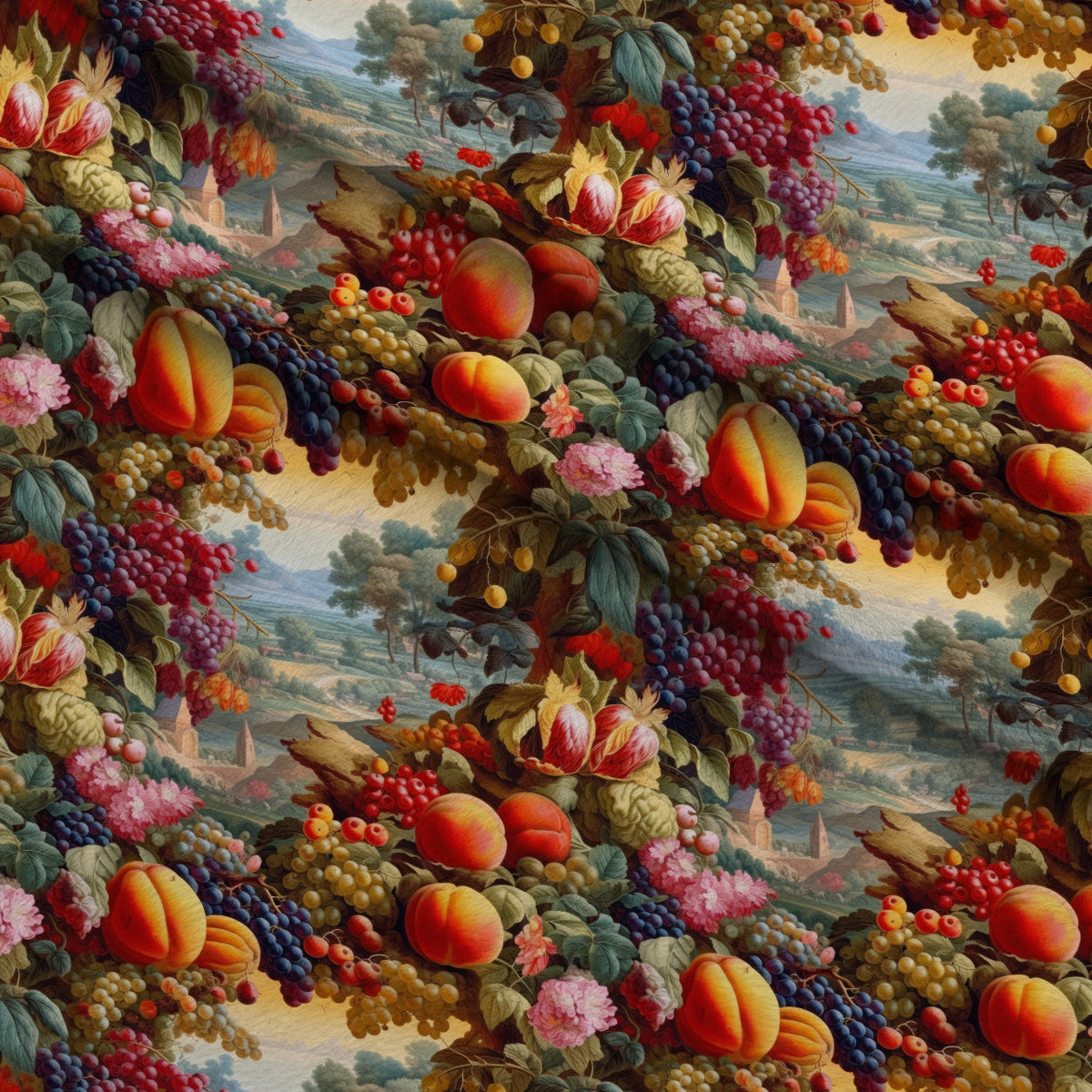 Eden Harvest Pattern 5 Fleece Fabric — fleece fabric folded close-up preview (mv-fleece-v1:lying)