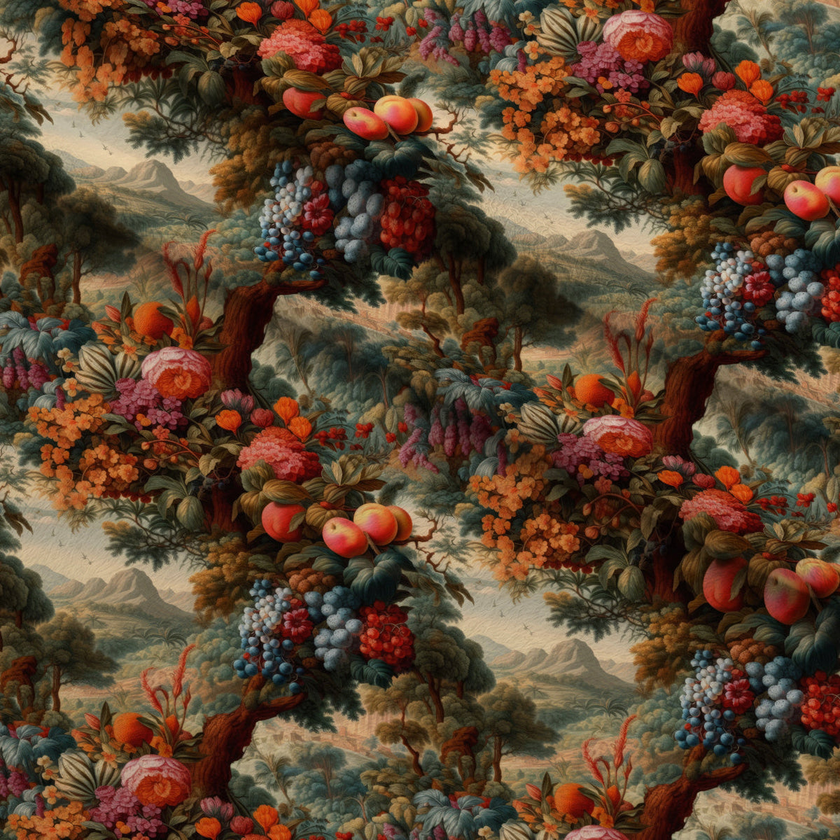 Eden Harvest Pattern 6 Fleece Fabric — fleece fabric folded close-up preview (mv-fleece-v1:lying)