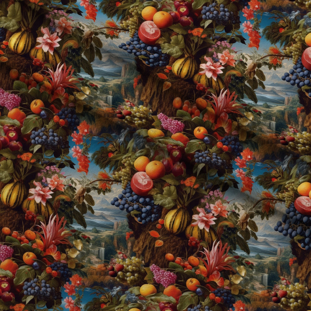 Eden Harvest Pattern 7 Fleece Fabric — fleece fabric folded close-up preview (mv-fleece-v1:lying)