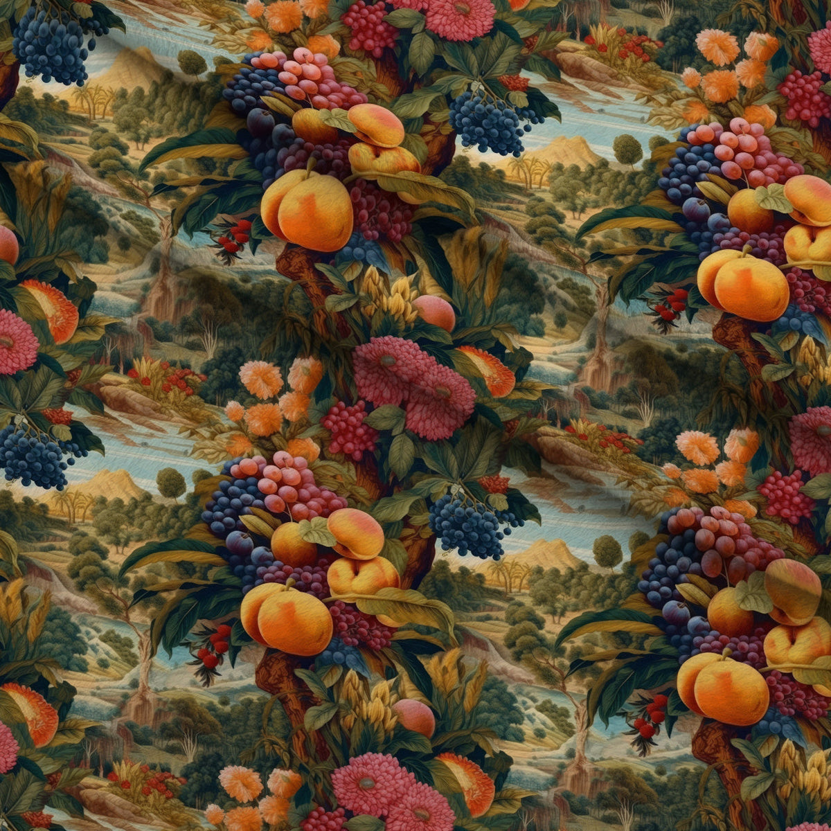 Eden Harvest Pattern 8 Fleece Fabric — fleece fabric folded close-up preview (mv-fleece-v1:lying)