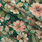 Emerald Blush Blooms Pattern 4 Fleece Fabric — fleece fabric folded close-up preview (mv-fleece-v1:lying)