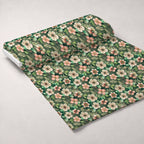 Emerald Blush Blooms Pattern 6 Fleece Fabric — fleece fabric unrolled bolt preview (mv-fleece-v1:bolt)