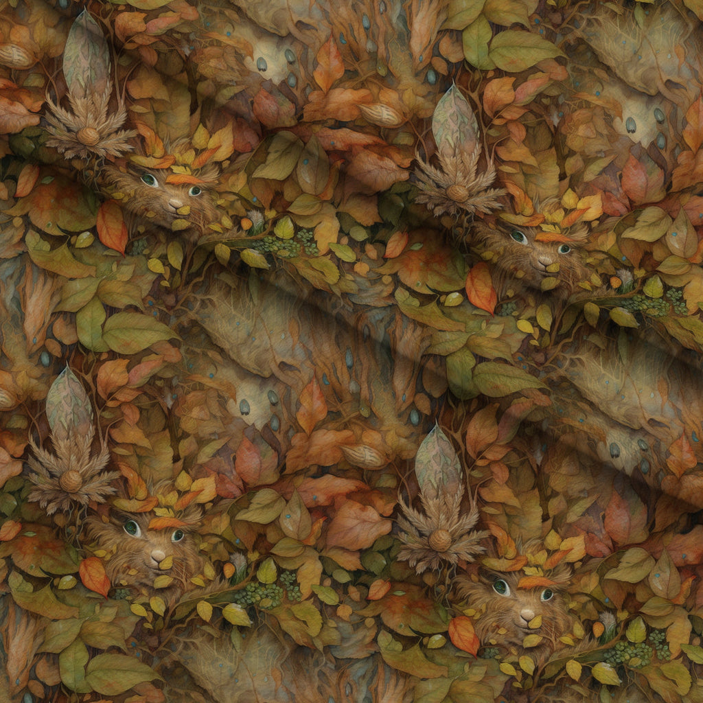 Enchanted Woodland Pattern 1 Fleece Fabric — fleece fabric folded close-up preview (mv-fleece-v1:lying)