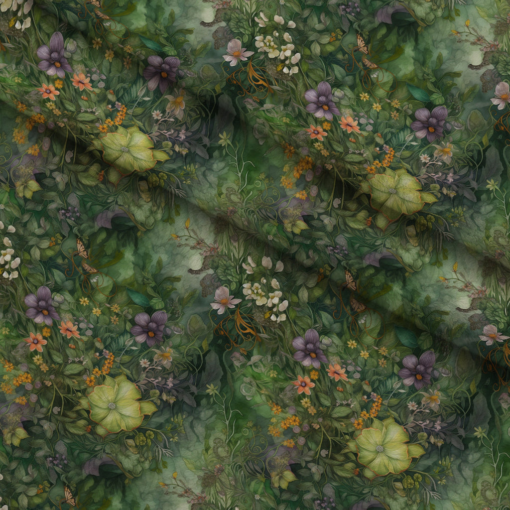 Enchanted Woodland Pattern 3 Fleece Fabric — fleece fabric folded close-up preview (mv-fleece-v1:lying)