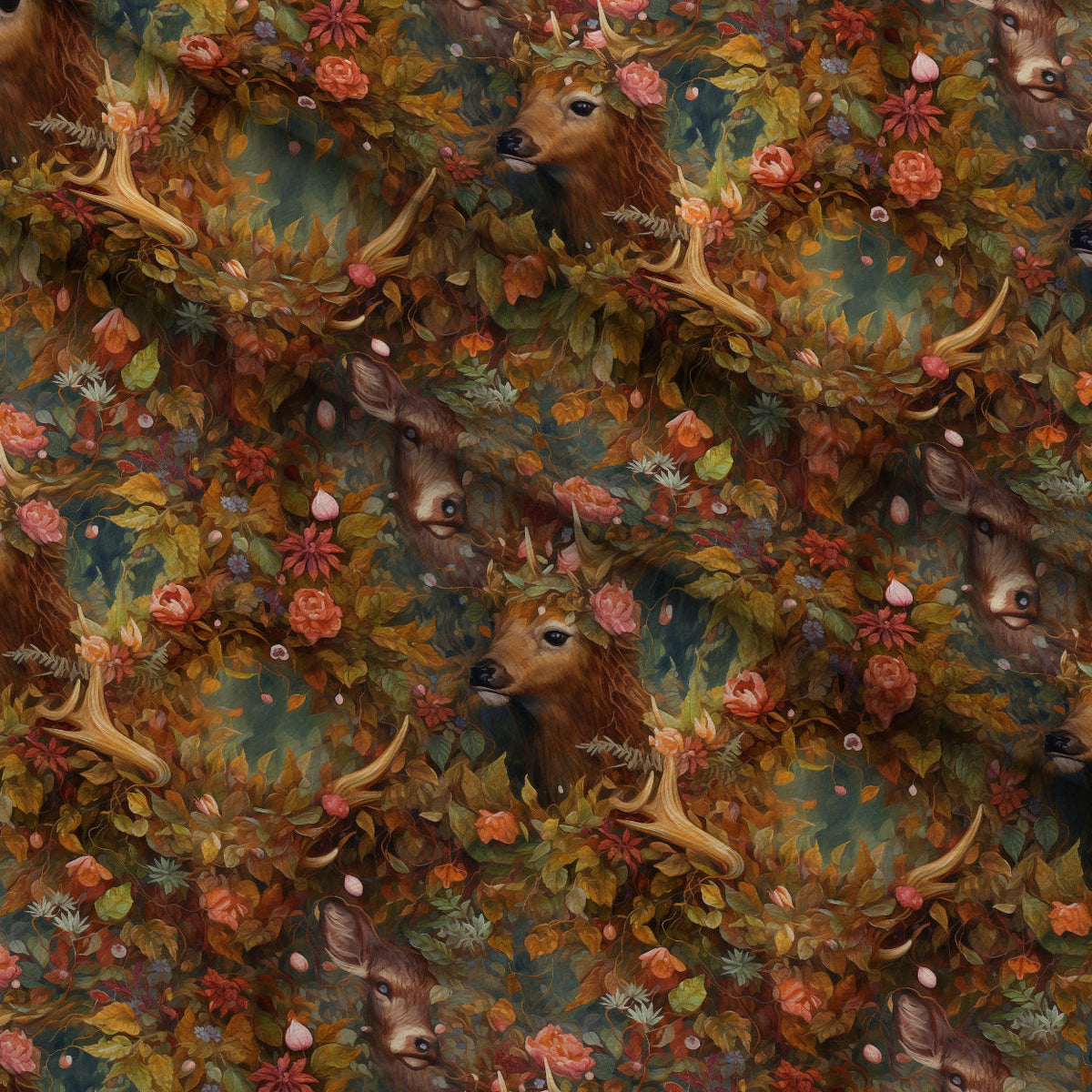 Enchanted Woodland Pattern 7 Fleece Fabric — fleece fabric folded close-up preview (mv-fleece-v1:lying)