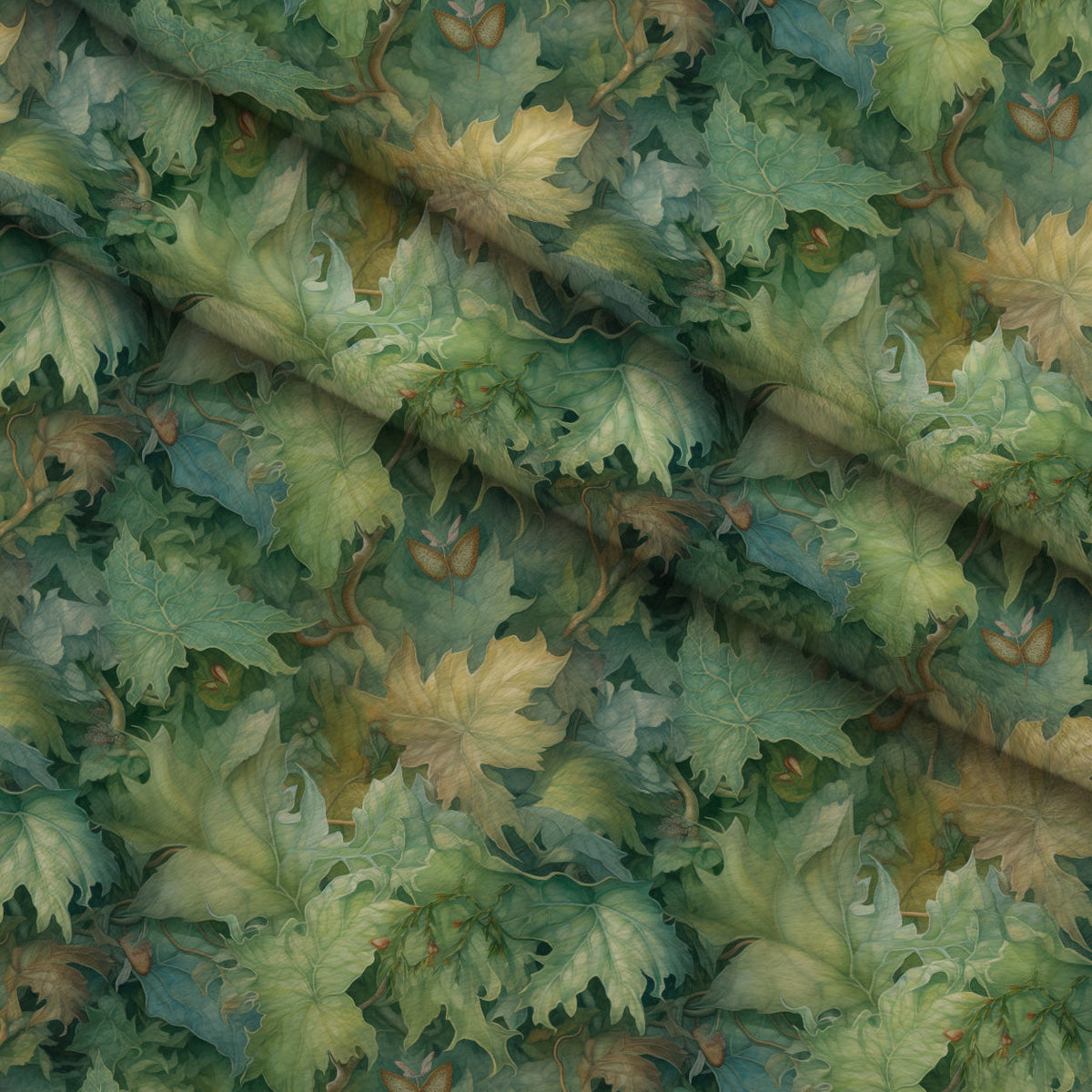 Enchanted Woodland Pattern 8 Fleece Fabric — fleece fabric folded close-up preview (mv-fleece-v1:lying)