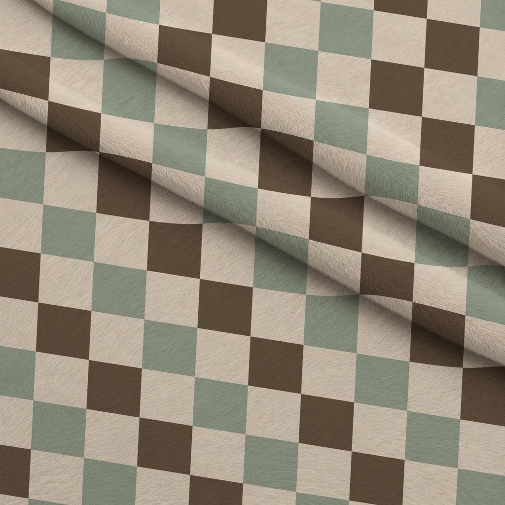 Espresso Lettering Pattern 1 Fleece Fabric — fleece fabric folded close-up preview (mv-fleece-v1:lying)