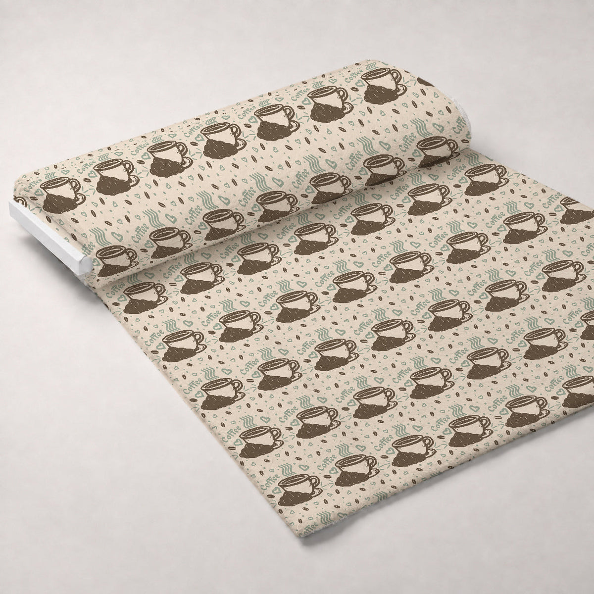 Espresso Lettering Pattern 12 Fleece Fabric — fleece fabric unrolled bolt preview (mv-fleece-v1:bolt)
