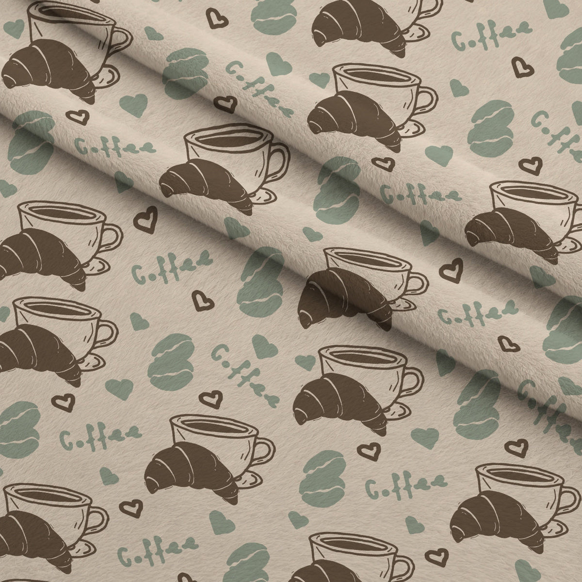 Espresso Lettering Pattern 13 Fleece Fabric — fleece fabric folded close-up preview (mv-fleece-v1:lying)