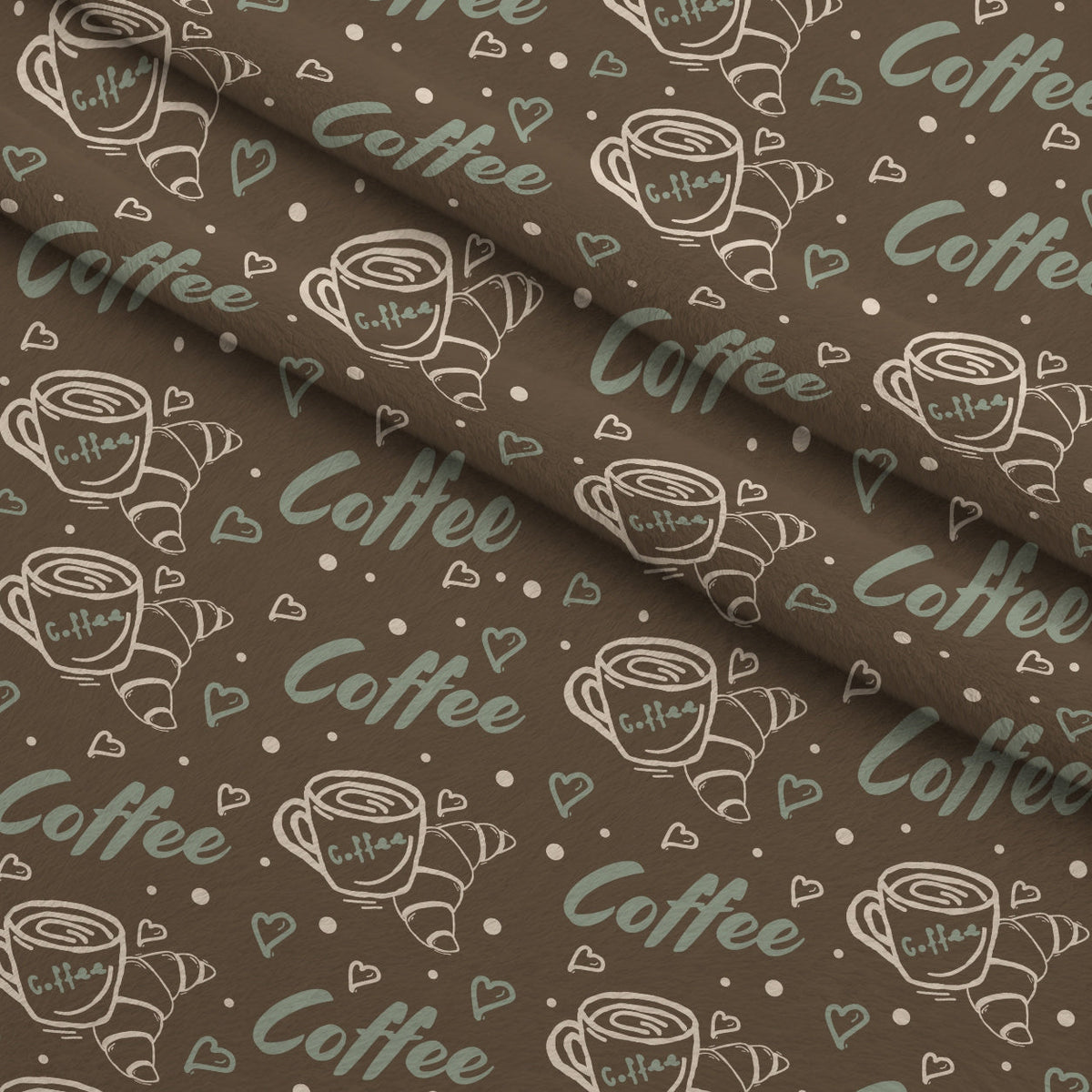 Espresso Lettering Pattern 9 Fleece Fabric — fleece fabric folded close-up preview (mv-fleece-v1:lying)