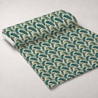Etched Garden Toile Pattern 1 Fleece Fabric — fleece fabric unrolled bolt preview (mv-fleece-v1:bolt)