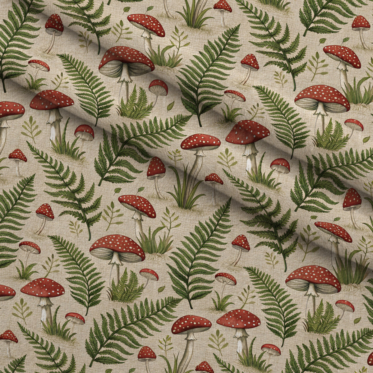 Etched Garden Toile Pattern 2 Fleece Fabric — fleece fabric folded close-up preview (mv-fleece-v1:lying)
