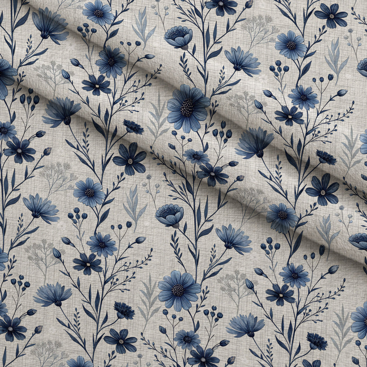 Etched Garden Toile Pattern 3 Fleece Fabric — fleece fabric folded close-up preview (mv-fleece-v1:lying)