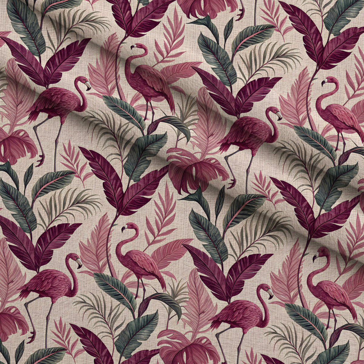 Etched Garden Toile Pattern 4 Fleece Fabric — fleece fabric folded close-up preview (mv-fleece-v1:lying)