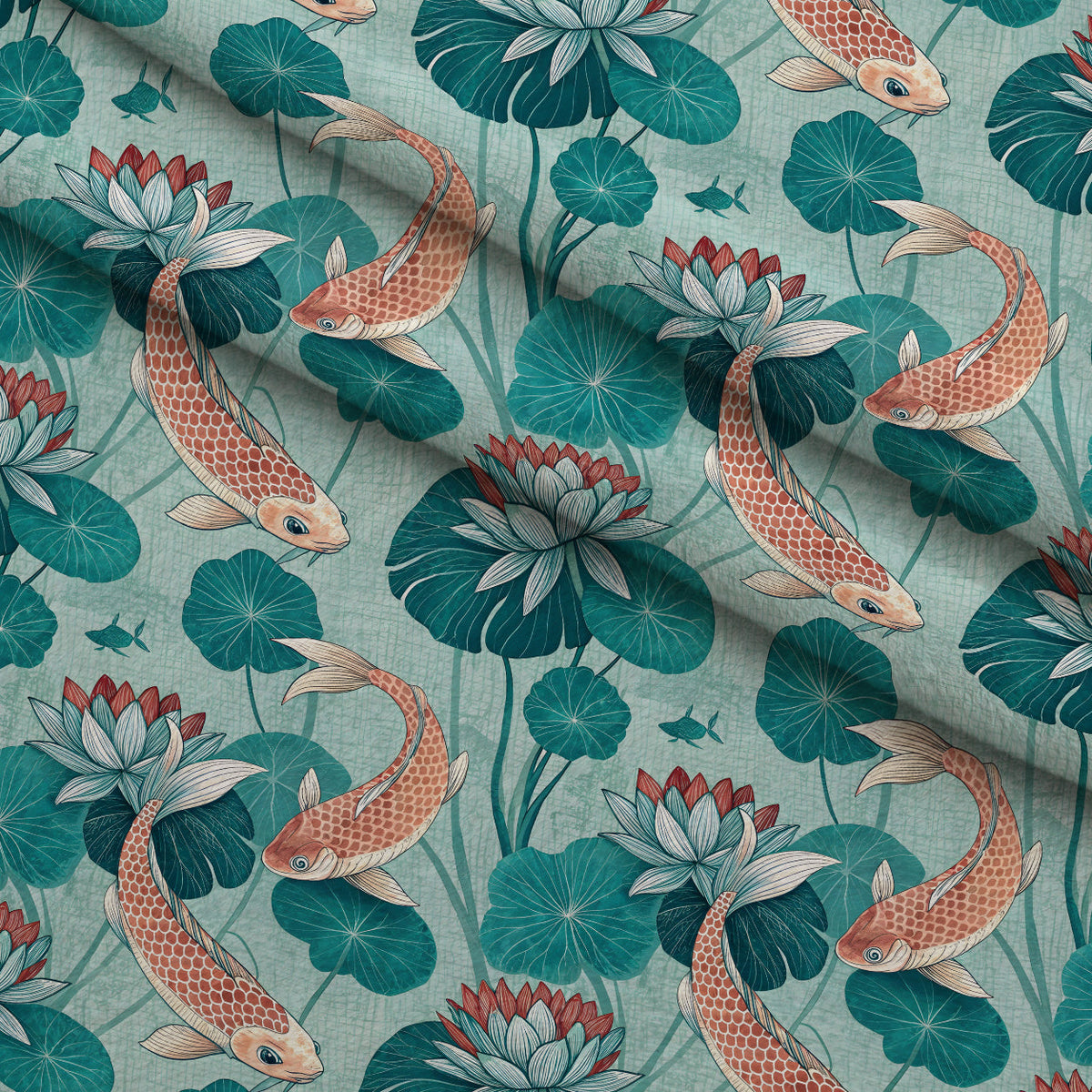 Etched Garden Toile Pattern 6 Fleece Fabric — fleece fabric folded close-up preview (mv-fleece-v1:lying)