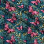 Etched Garden Toile Pattern 7 Fleece Fabric — fleece fabric folded close-up preview (mv-fleece-v1:lying)