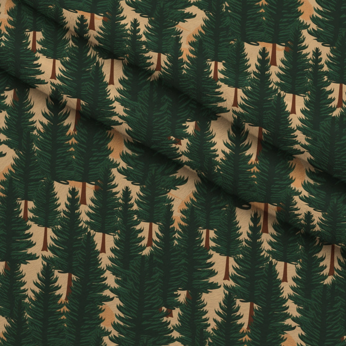 Evergreen Campfire Nights Pattern 10 Fleece Fabric — fleece fabric folded close-up preview (mv-fleece-v1:lying)