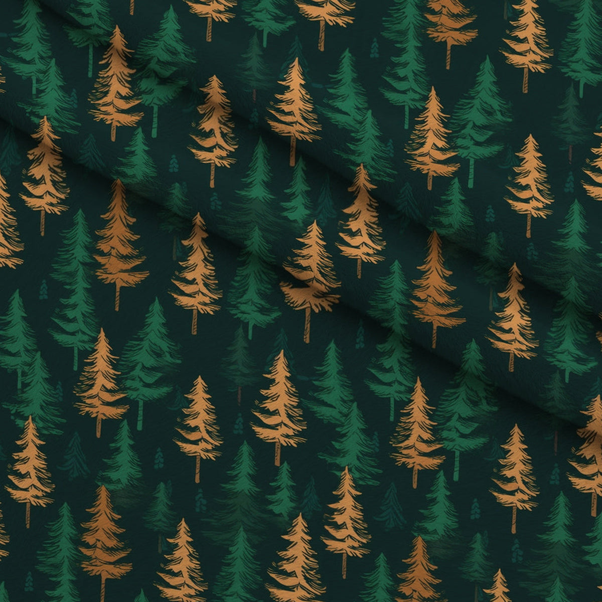 Evergreen Campfire Nights Pattern 11 Fleece Fabric — fleece fabric folded close-up preview (mv-fleece-v1:lying)