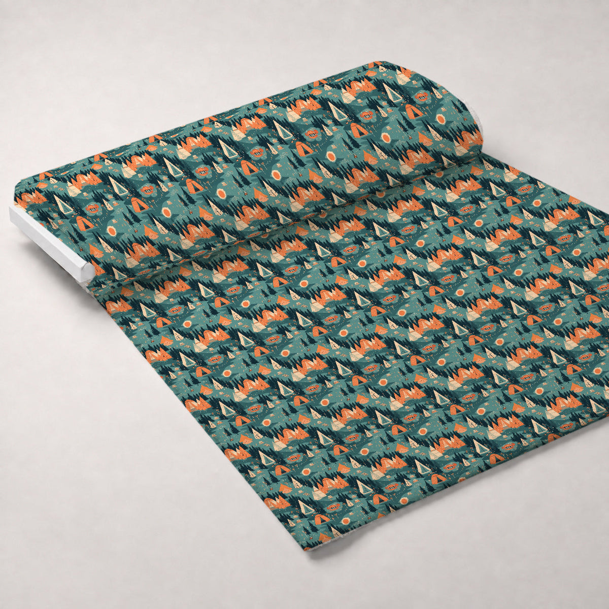 Evergreen Campfire Nights Pattern 5 Fleece Fabric — fleece fabric unrolled bolt preview (mv-fleece-v1:bolt)