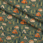 Evergreen Campfire Nights Pattern 6 Fleece Fabric — fleece fabric folded close-up preview (mv-fleece-v1:lying)