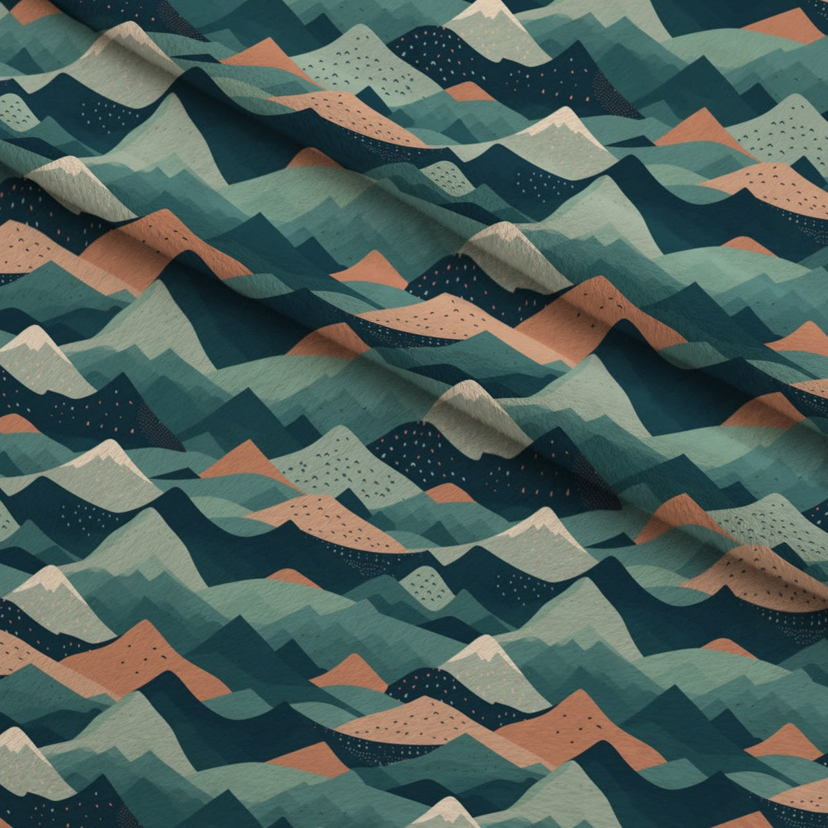 Evergreen Campfire Nights Pattern 8 Fleece Fabric — fleece fabric folded close-up preview (mv-fleece-v1:lying)