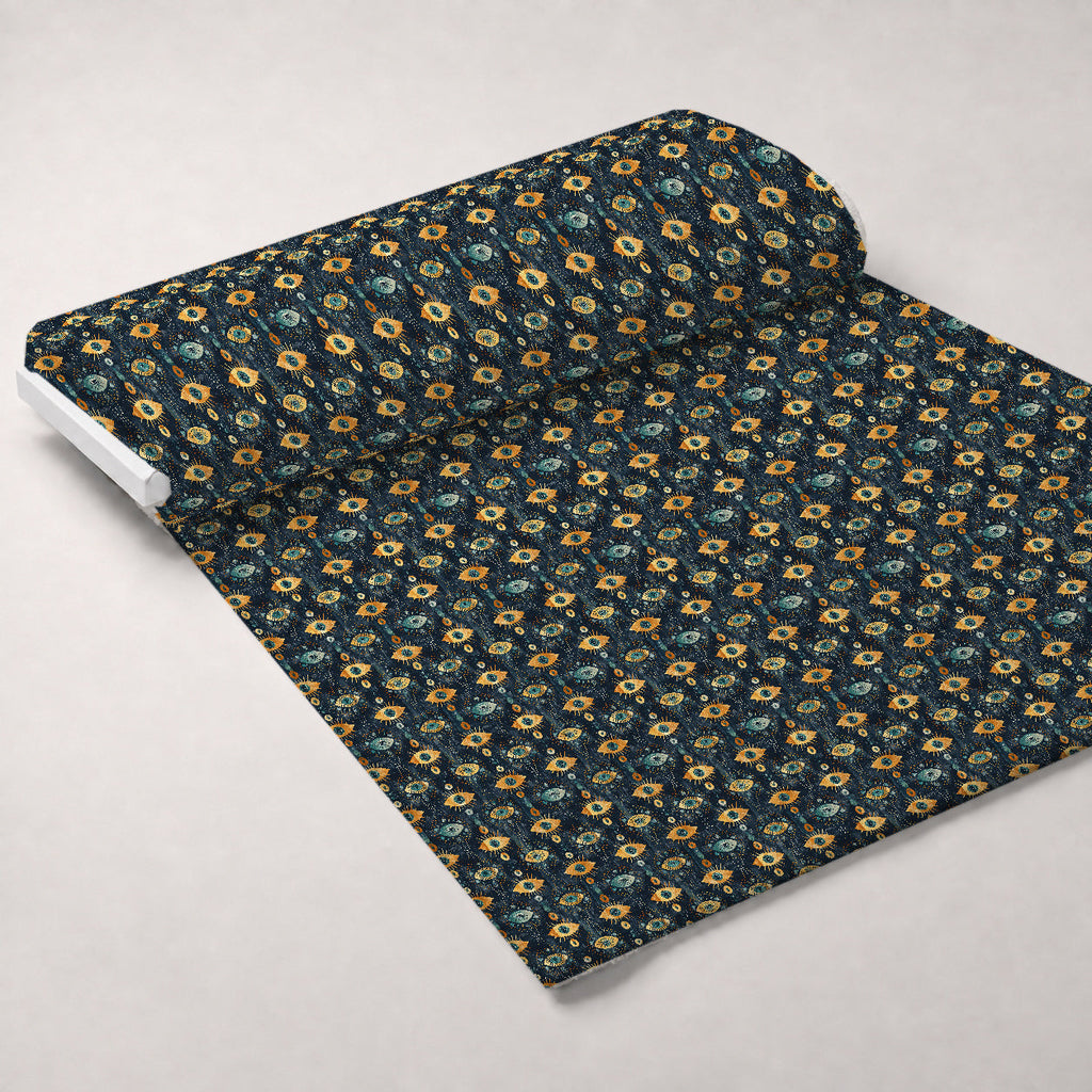 Evil Eye Pattern 1 Fleece Fabric — fleece fabric unrolled bolt preview (mv-fleece-v1:bolt)